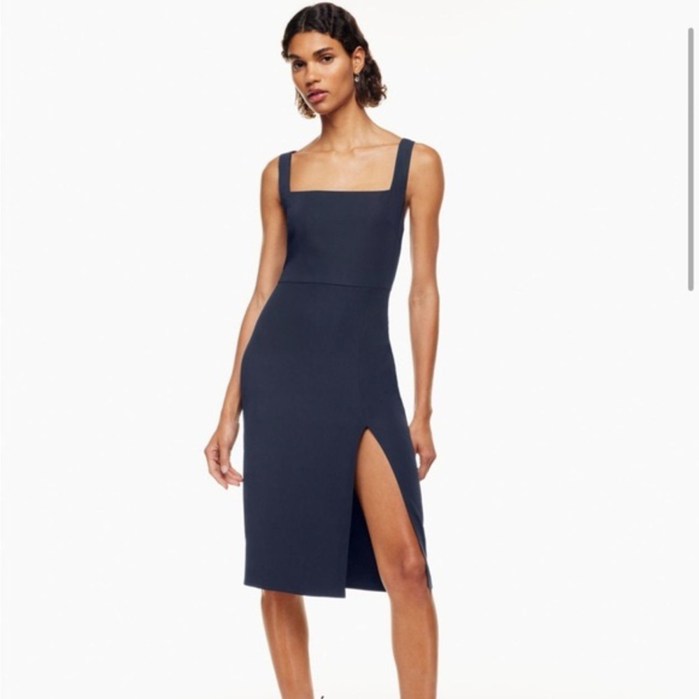 Navy Blue Revolve Babaton ‘90s Slit Dress